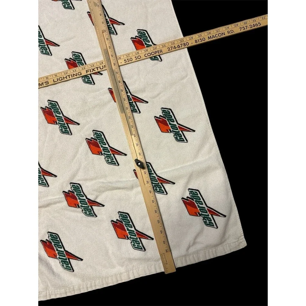 Vintage Gatorade Sports Gym Towel Spell Out Double Side Orange Red Bolt McArthur